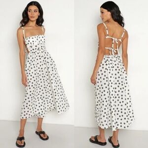 For Love And Lemons White and Black Backless Dress